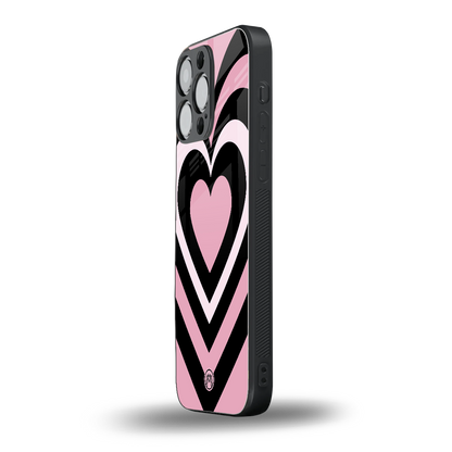 y2k retro pink hearts back phone cover | glass case for iphone 14 pro max