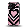 y2k retro pink hearts back phone cover | glass case for iphone 15 pro