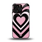 y2k retro pink hearts back phone cover | glass case for iphone 15 pro