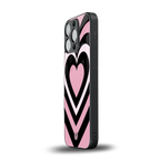 y2k retro pink hearts back phone cover | glass case for iphone 15 pro