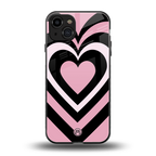 y2k retro pink hearts back phone cover | glass case for iphone 15