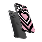 y2k retro pink hearts back phone cover | glass case for iphone 15 pro