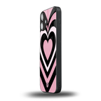 y2k retro pink hearts back phone cover | glass case for iphone 16 plus