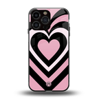 y2k retro pink hearts back phone cover | glass case for iphone 16 pro max