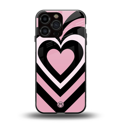 y2k retro pink hearts back phone cover | glass case for iphone 16 pro max