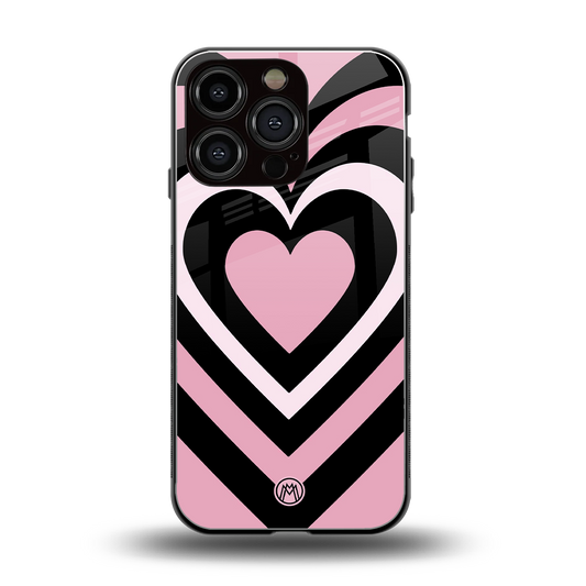 y2k retro pink hearts back phone cover | glass case for iphone 16 pro
