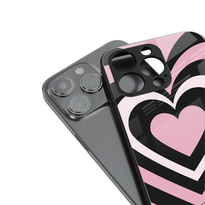 y2k retro pink hearts back phone cover | glass case for iphone 14 pro max
