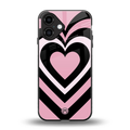 y2k retro pink hearts back phone cover | glass case for iphone 16