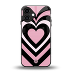y2k retro pink hearts back phone cover | glass case for iphone 16