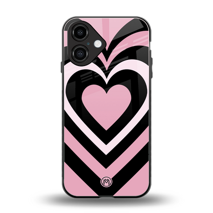 y2k retro pink hearts back phone cover | glass case for iphone 16