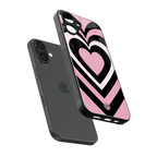 y2k retro pink hearts back phone cover | glass case for iphone 16
