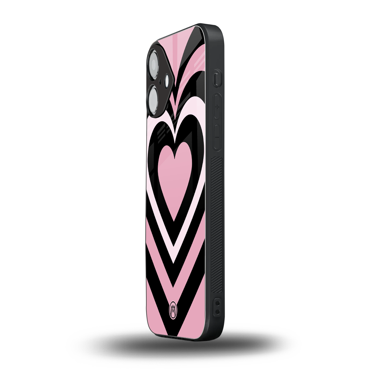 y2k retro pink hearts back phone cover | glass case for iphone 16