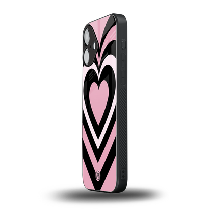 y2k retro pink hearts back phone cover | glass case for iphone 16