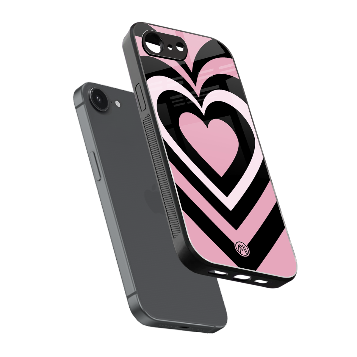 y2k retro pink hearts back phone cover | glass case for iphone 16e