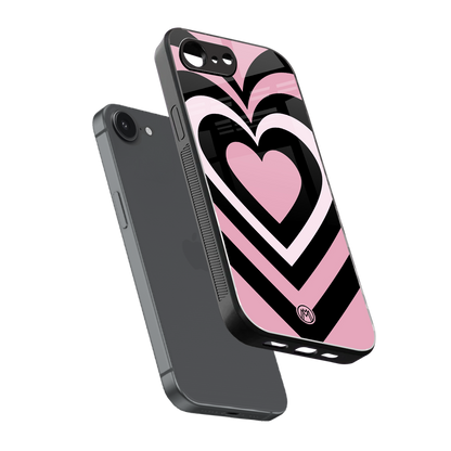 y2k retro pink hearts back phone cover | glass case for iphone 16e