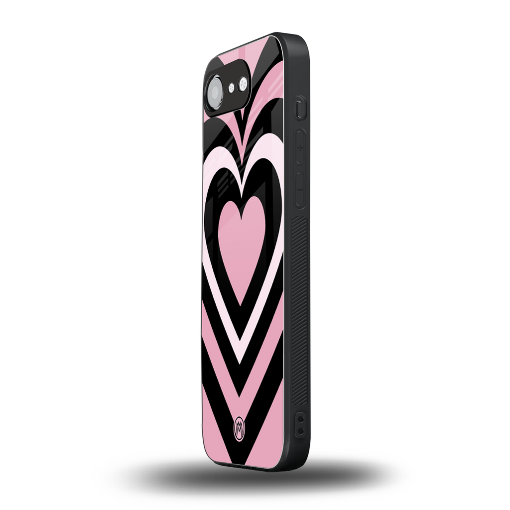 y2k retro pink hearts back phone cover | glass case for iphone 16e