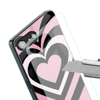 y2k retro pink hearts back phone cover | glass case for iphone 16e