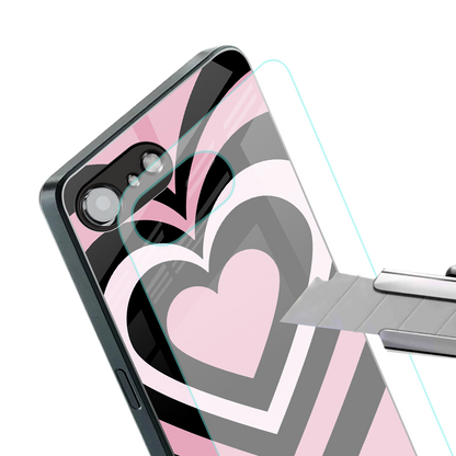 y2k retro pink hearts back phone cover | glass case for iphone 16e