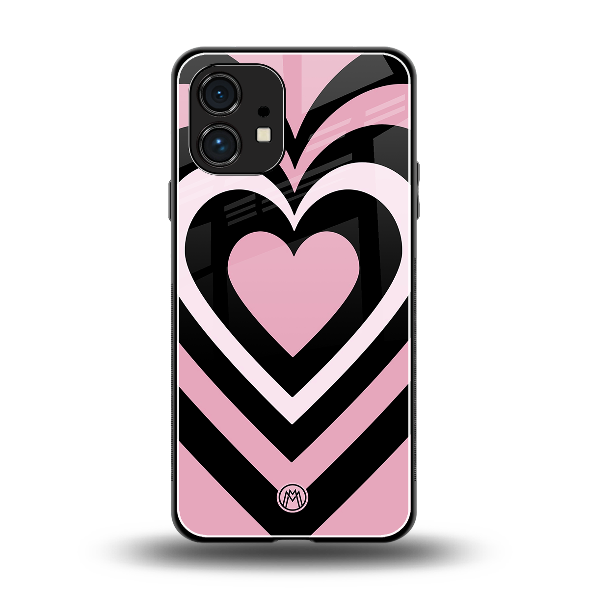 y2k retro pink hearts back phone cover | glass case for nothing phone 1