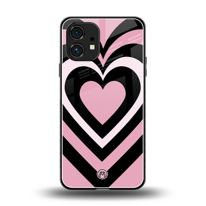 y2k retro pink hearts back phone cover | glass case for nothing phone 1