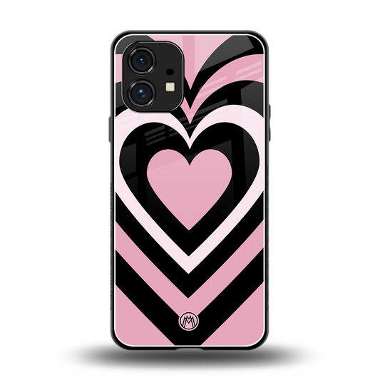y2k retro pink hearts back phone cover | glass case for nothing phone 1