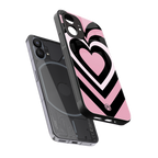 y2k retro pink hearts back phone cover | glass case for nothing phone 1