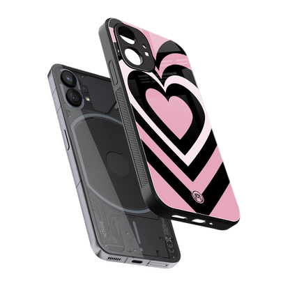 y2k retro pink hearts back phone cover | glass case for nothing phone 1