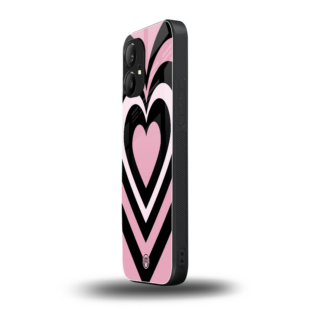 y2k retro pink hearts back phone cover | glass case for nothing phone 1