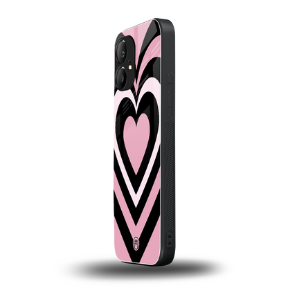y2k retro pink hearts back phone cover | glass case for nothing phone 1