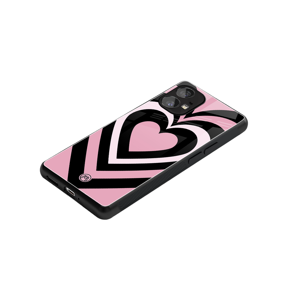 y2k retro pink hearts back phone cover | glass case for nothing phone 1
