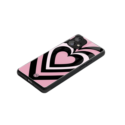 y2k retro pink hearts back phone cover | glass case for nothing phone 1