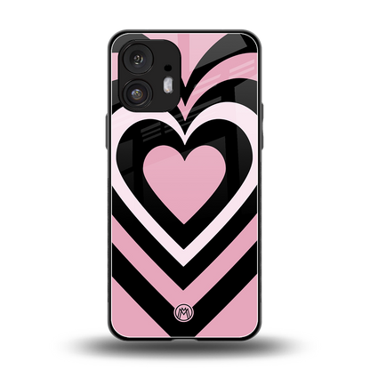 y2k retro pink hearts back phone cover | glass case for nothing phone 2