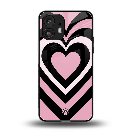 y2k retro pink hearts back phone cover | glass case for nothing phone 2