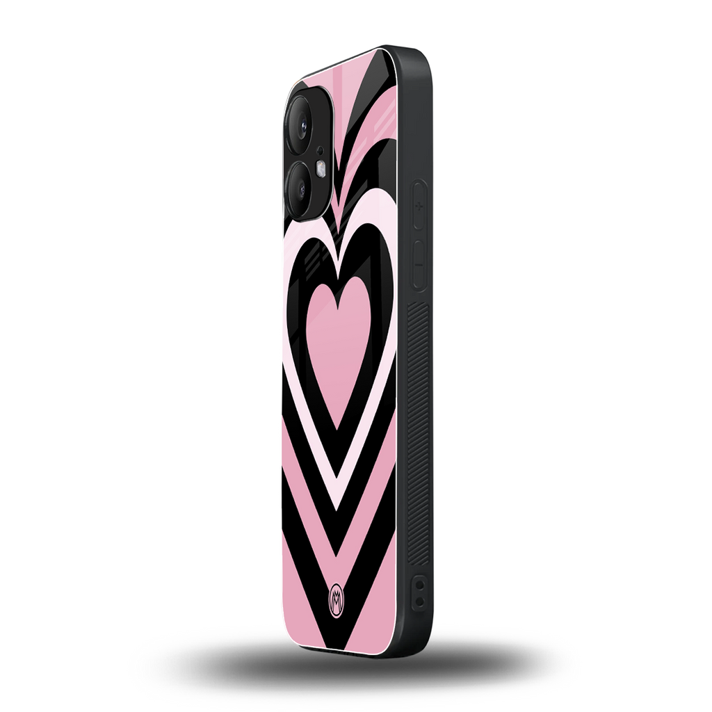y2k retro pink hearts back phone cover | glass case for nothing phone 2