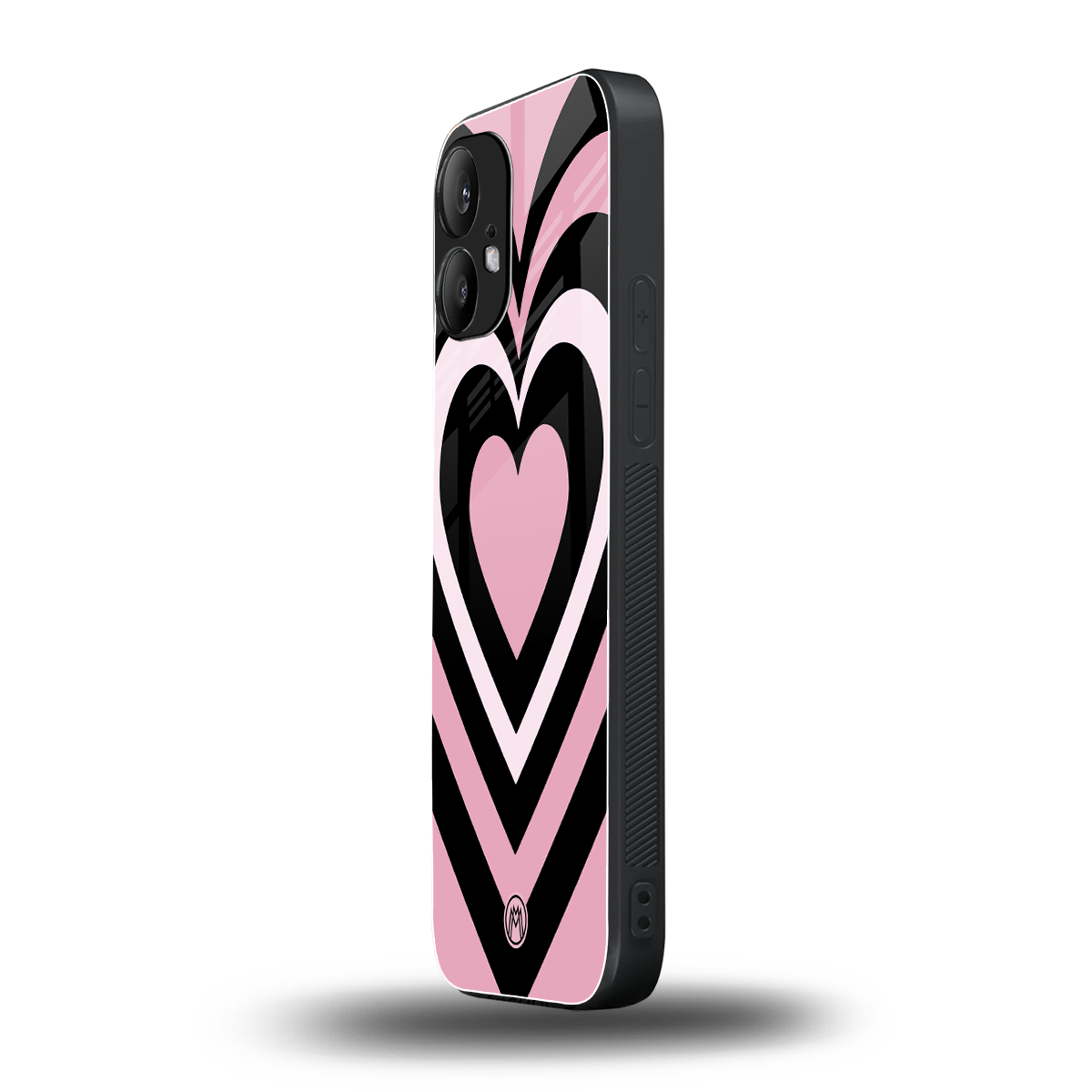 y2k retro pink hearts back phone cover | glass case for nothing phone 2