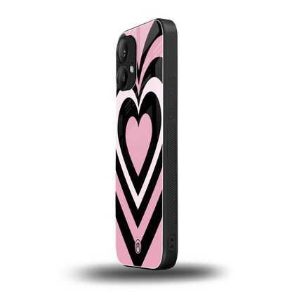 y2k retro pink hearts back phone cover | glass case for nothing phone 2