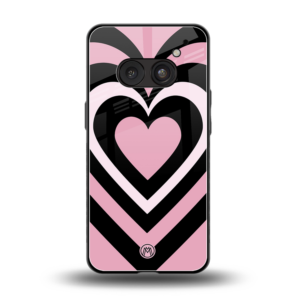 y2k retro pink hearts back phone cover | glass case for nothing phone 2a