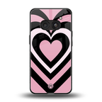 y2k retro pink hearts back phone cover | glass case for nothing phone 2a