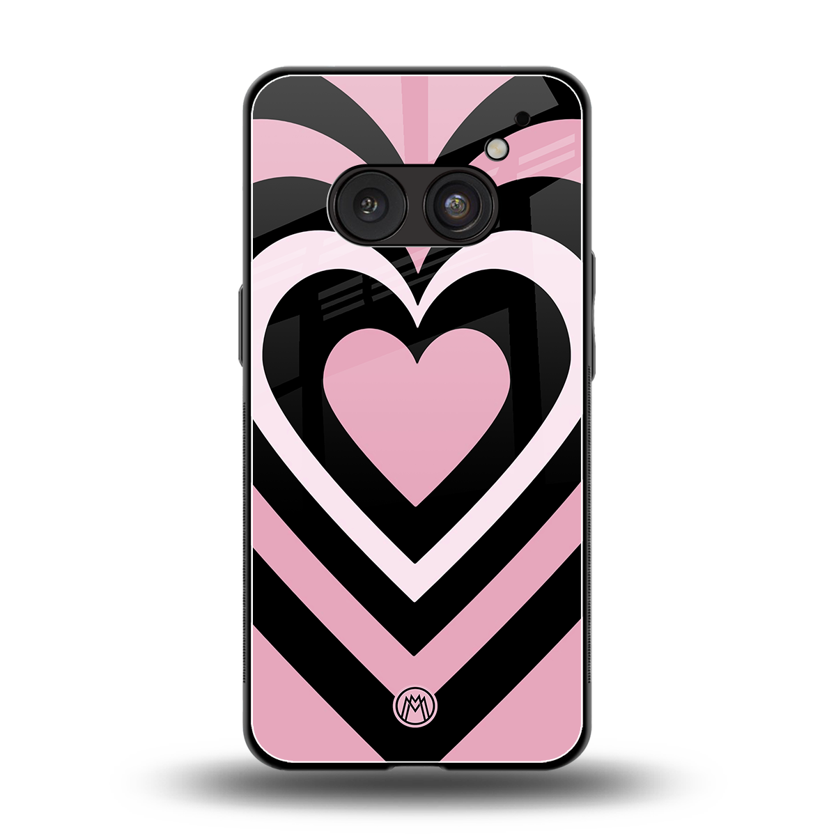 y2k retro pink hearts back phone cover | glass case for nothing phone 2a
