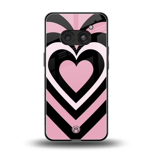 y2k retro pink hearts back phone cover | glass case for nothing phone 2a
