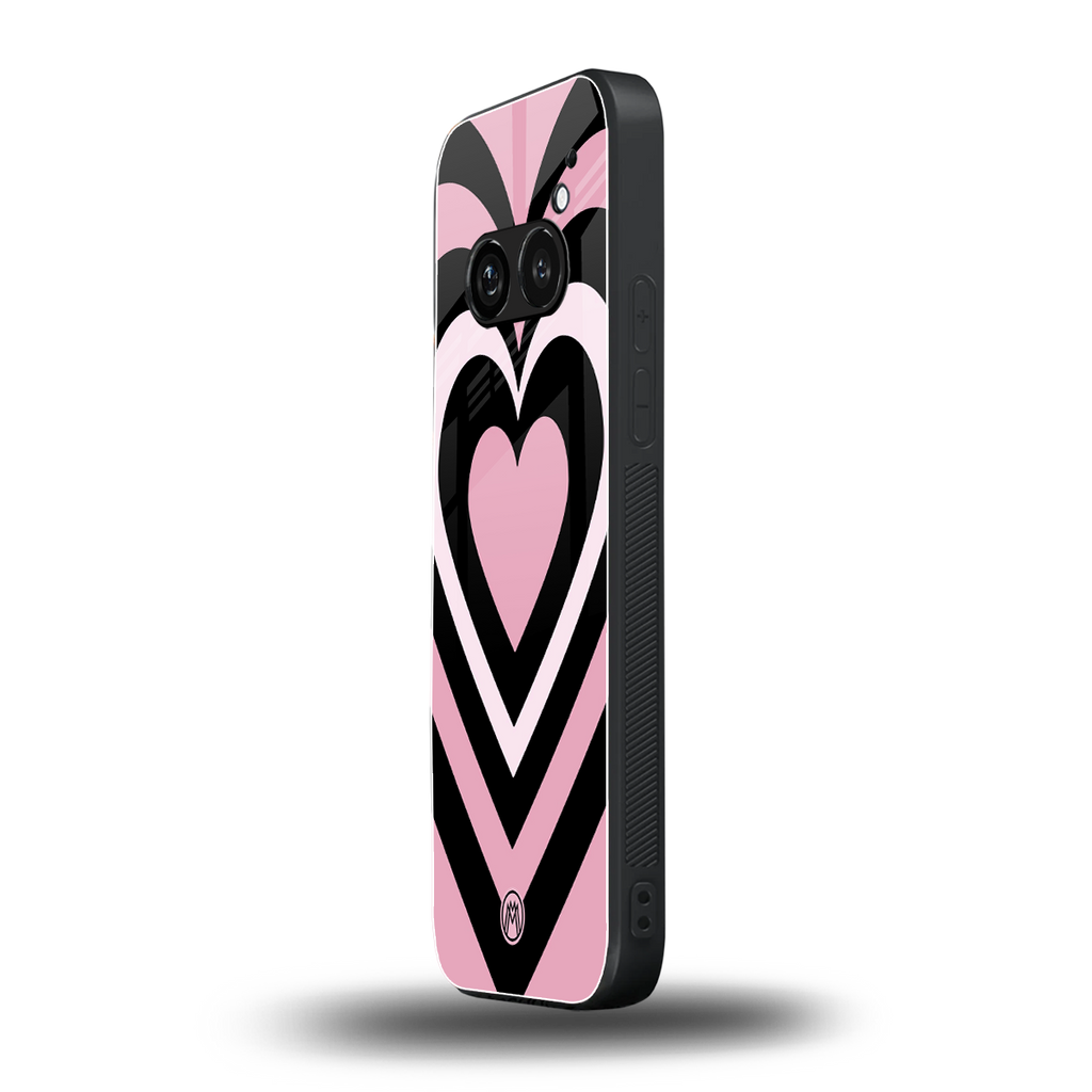 y2k retro pink hearts back phone cover | glass case for nothing phone 2a