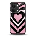 y2k retro pink hearts back phone cover | glass case for oneplus nord 3