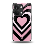 y2k retro pink hearts back phone cover | glass case for oneplus nord 3