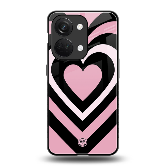 y2k retro pink hearts back phone cover | glass case for oneplus nord 3