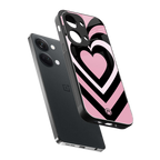 y2k retro pink hearts back phone cover | glass case for oneplus nord 3