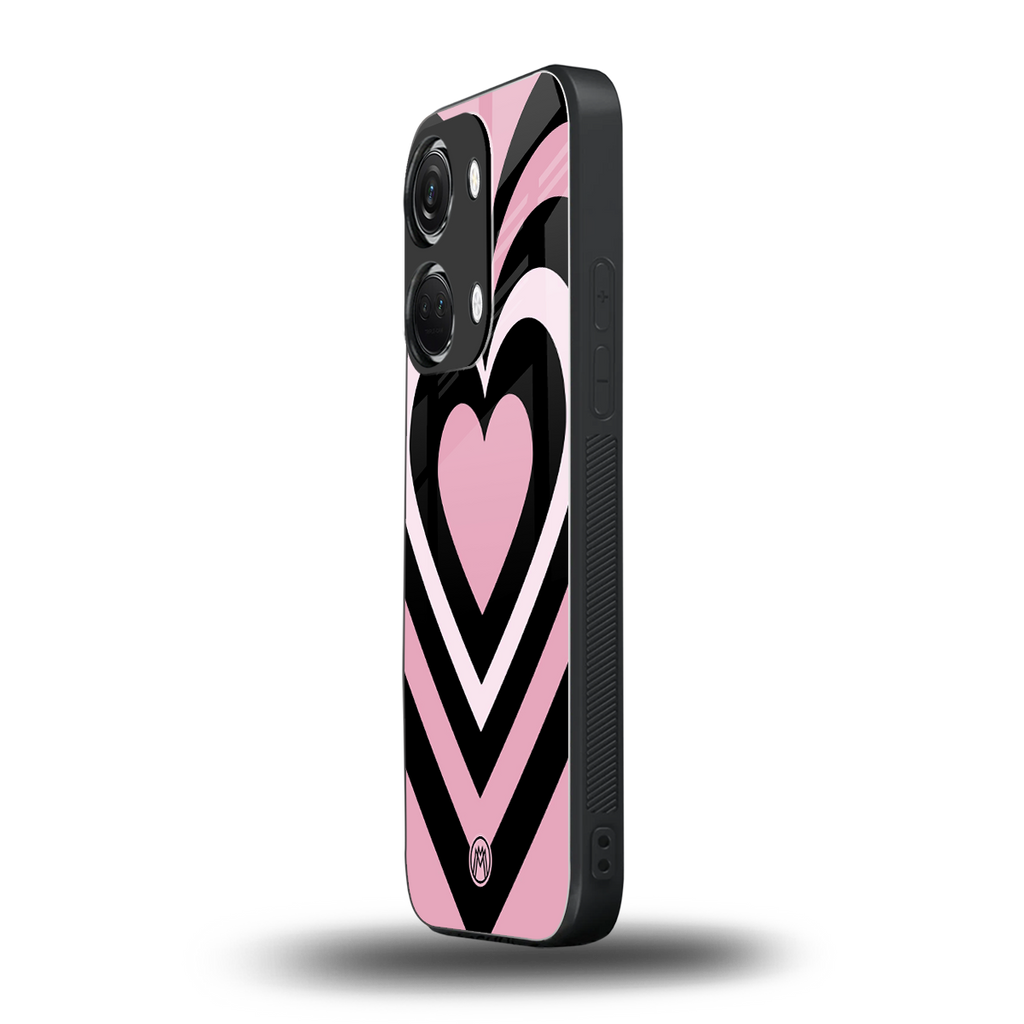 y2k retro pink hearts back phone cover | glass case for oneplus nord 3
