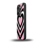 y2k retro pink hearts back phone cover | glass case for oneplus nord 3