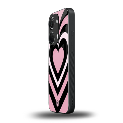 y2k retro pink hearts back phone cover | glass case for oneplus nord 3