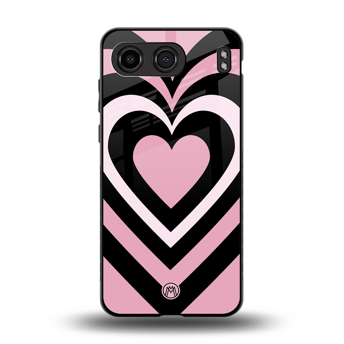 y2k retro pink hearts back phone cover | glass case for oneplus nord 4
