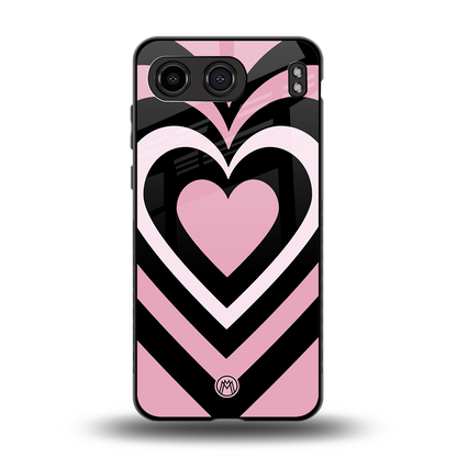 y2k retro pink hearts back phone cover | glass case for oneplus nord 4
